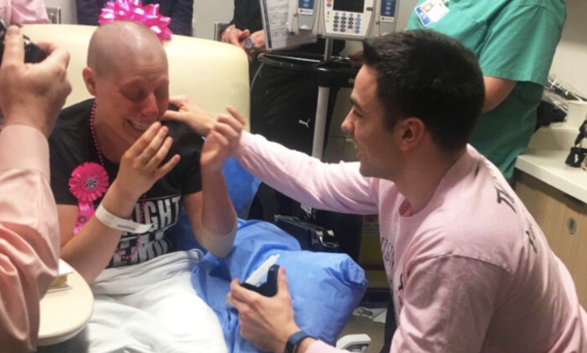 Man Surprised His Girlfriend With A Marriage Proposal On The Last Day Of Her Chemo